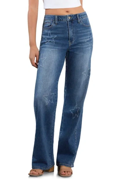 Hint Of Blu Star Bootcut Jeans In Blue