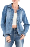 Hint Of Blu The Latest Scoop Denim Shirt Jacket In Blue