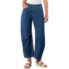 Hint Of Blu Valerie High Waist Ankle Barrel Jeans In Blue
