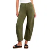 Hint Of Blu Valerie High Waist Ankle Barrel Jeans In Green