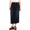 Hint Of Blu Vintage Denim Maxi Skirt In Blue
