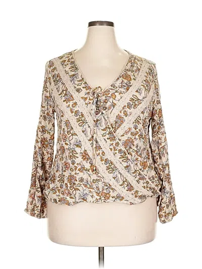 Pre-owned Hint Of Mint 3/4 Sleeve Blouse In White