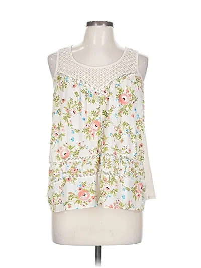 Pre-owned Hint Of Mint Tank Top Ivory Strapless Neckline Tops In White