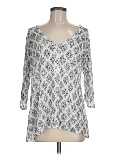 Pre-owned H.i.p. Happening In The Present 3/4 Sleeve Blouse In Silver
