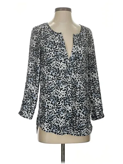 Pre-owned H.i.p. Happening In The Present 3/4 Sleeve Blouse In Silver