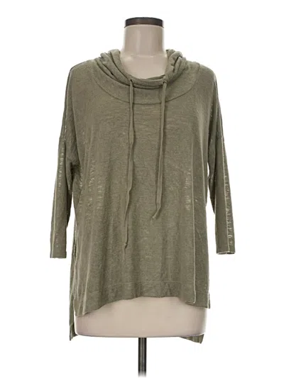 Pre-owned H.i.p. Happening In The Present 3/4 Sleeve Top Green Cowl Neck Tops