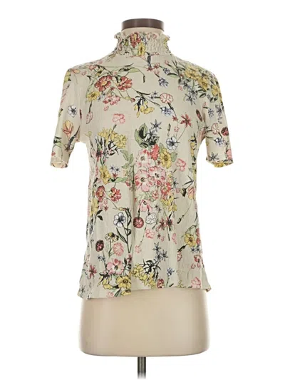 Pre-owned H.i.p. Happening In The Present Short Sleeve Blouse In White