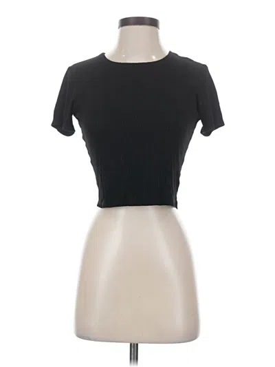 Pre-owned H.i.p. Happening In The Present Short Sleeve Top Black Keyhole Neckline Tops