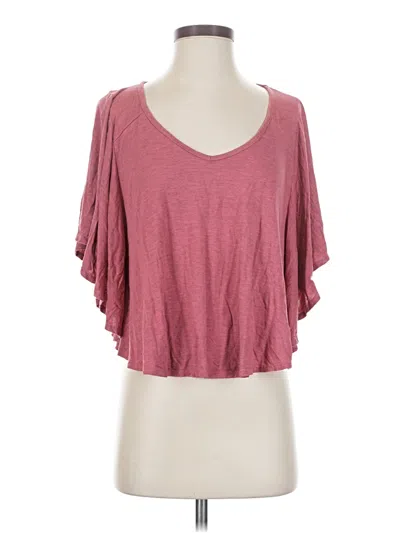 Pre-owned H.i.p. Happening In The Present Short Sleeve Top Pink Scoop Neck Tops