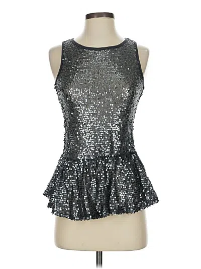 Pre-owned H.i.p. Happening In The Present Sleeveless Top Silver Halter Neckline Tops