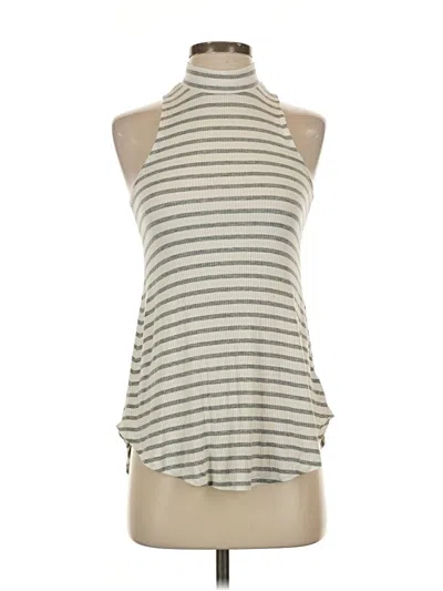 Pre-owned H.i.p. Happening In The Present Tank Top Ivory Halter Neckline Tops In White