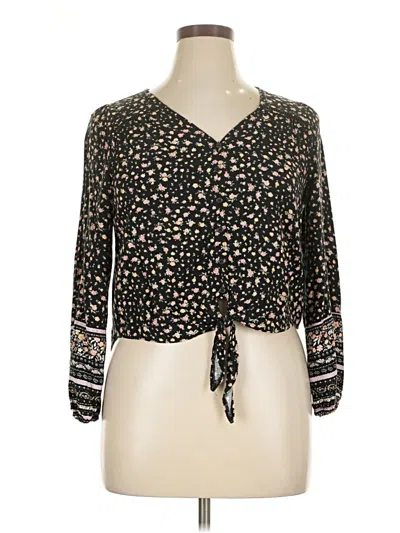 Pre-owned Hippie Rose 3/4 Sleeve Blouse In Black