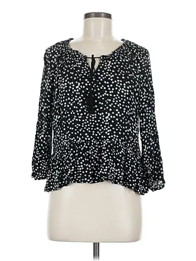 Pre-owned Hippie Rose 3/4 Sleeve Blouse In Black