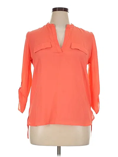 Pre-owned Hippie Rose 3/4 Sleeve Blouse In Orange