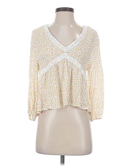 Pre-owned Hippie Rose 3/4 Sleeve Blouse In Yellow