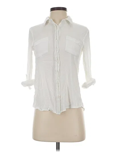 Pre-owned Hippie Rose 3/4 Sleeve Button Down Shirt In White