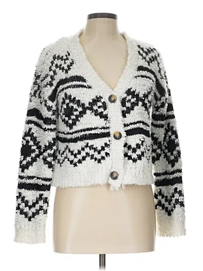 Pre-owned Hippie Rose Cardigan Sweater In White