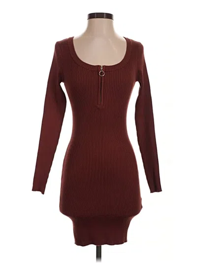 Pre-owned Hippie Rose Casual Dress In Burgundy