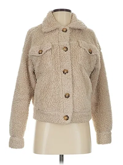 Pre-owned Hippie Rose Faux Fur Jacket In Tan