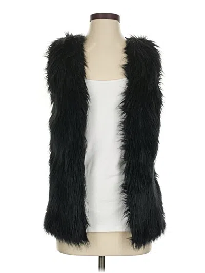 Pre-owned Hippie Rose Faux Fur Vest In Black