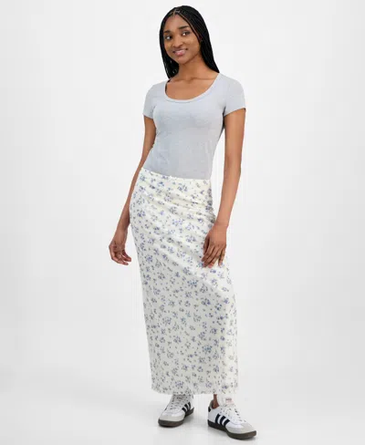 Hippie Rose Juniors' Floral-print Maxi Skirt