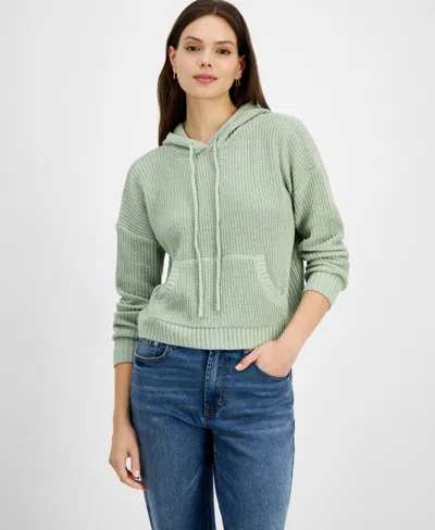 Hippie Rose Juniors' Knit Hoodie In Desert Sage
