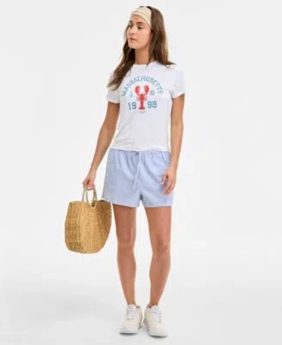 Hippie Rose Juniors Lobster Graphic Baby T Shirt Drawstring Shorts