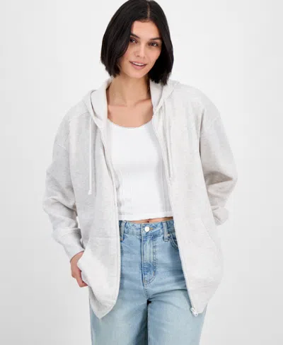 Hippie Rose Juniors' Oversized Full-zip Hoodie