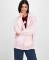 Hippie Rose Juniors' Oversized Full-zip Hoodie In Pink