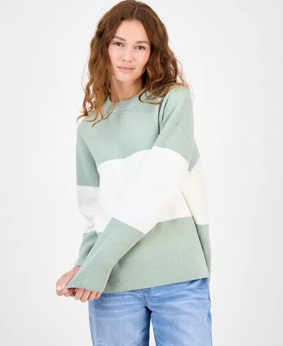 Hippie Rose Juniors' Oversized Stripe Long-sleeve Sweater In Multi