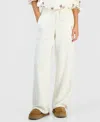 Hippie Rose Juniors' Polar Fleece High-rise Pants In White