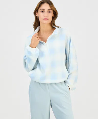 Hippie Rose Juniors' Polar Fleece Quarter-zip Sweatshirt In Multi