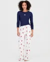 Hippie Rose Juniors' Printed Drawstring-waist Pants In Multi