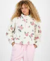 Hippie Rose Juniors' Quarter-zip Sherpa Jacket In Multi
