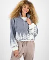 Hippie Rose Juniors' Quarter-zip Sherpa Jacket In Multi