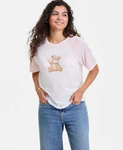 Hippie Rose Juniors' Raglan Sleeve Top In Neutral