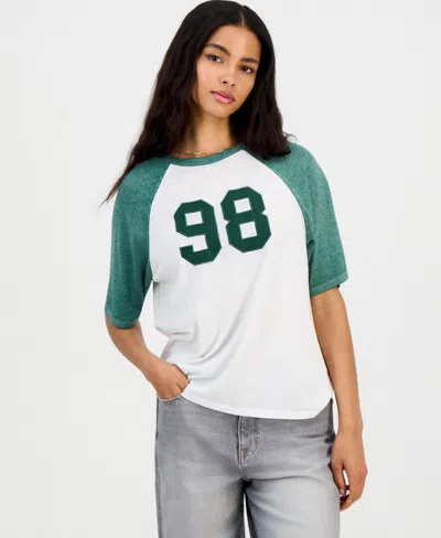 Hippie Rose Juniors' Raglan Sleeve Top In Multi