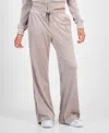 Hippie Rose Juniors' Ribbed Velour Drawstring Pants In Neutral