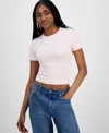 Hippie Rose Juniors' Seamless Crewneck Ribbed Tee