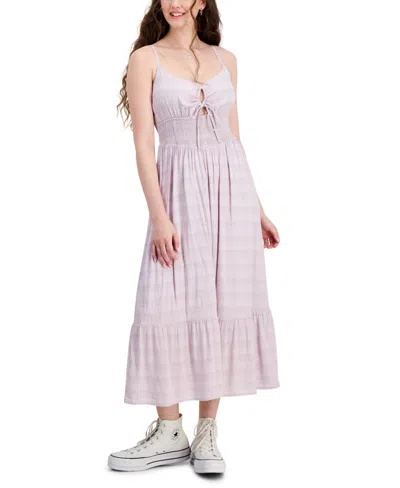 Hippie Rose Juniors' Smocked Midi Dress In Barely Violet