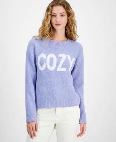 Hippie Rose Juniors' Teddy Crewneck Sweater In Cozy