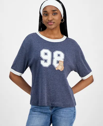 Hippie Rose Juniors' Varsity Graphic Ringer T-shirt