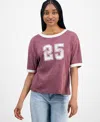 Hippie Rose Juniors' Varsity Graphic Ringer T-shirt