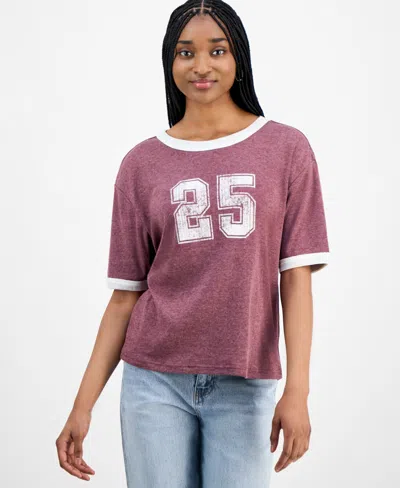Hippie Rose Juniors' Varsity Graphic Ringer T-shirt