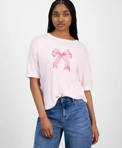 Hippie Rose Juniors' Varsity Graphic Ringer T-shirt