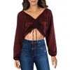 Hippie Rose Juniors Womens Satin Ruched Cropped In Multi