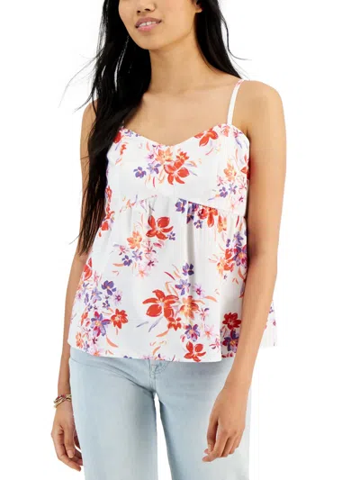 Hippie Rose Juniors Womens V-neck Sleeveless Peplum Top In Multi