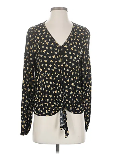 Pre-owned Hippie Rose Long Sleeve Blouse In Black