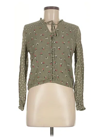 Pre-owned Hippie Rose Long Sleeve Blouse In Green