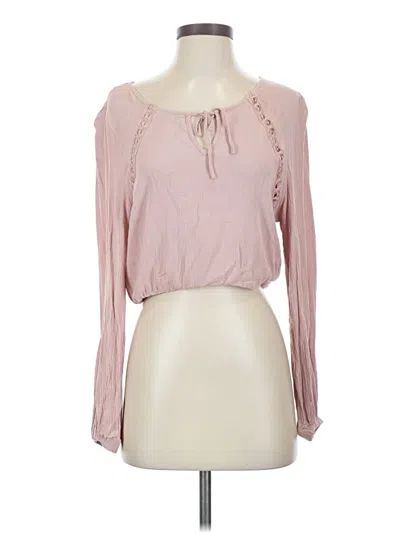 Pre-owned Hippie Rose Long Sleeve Blouse In Pink